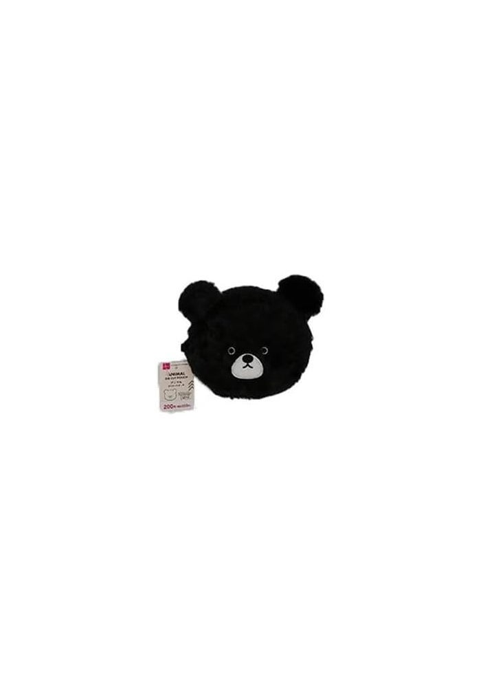 DAISO Animal Die Cut Pouch - Black Bear Design